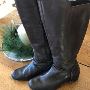 UGG Brown Leather Boots Size 10